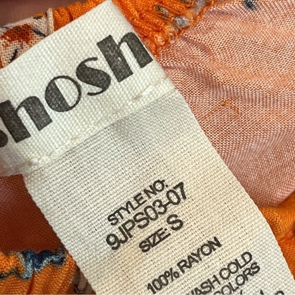 Shosho size small orange floral tie back jumpsuit with slit lower legs - Picture 3 of 11